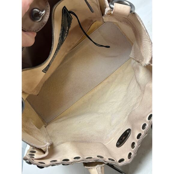 GIORGIO BRATO Beige Leather Studded Tote Bag - Picture 7 of 16